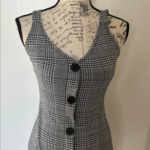 Sexy Spaghetti Strap Houndstooth Dress - Picture 2 of 4